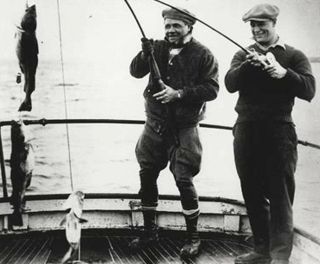 Babe Ruth & Lou Gehrig Cod Fishing - 8 " X 10 " Photo - 1931 York Yankees