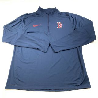 Nike Men’s Boston Red Sox Mlb Dri Fit Baseball Pullover 1/4 Zip Jacket Size Xl