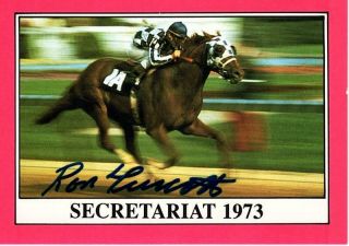 1973 Kentucky Derby Secretariat Signed Autographed Card - Ron Turcotte