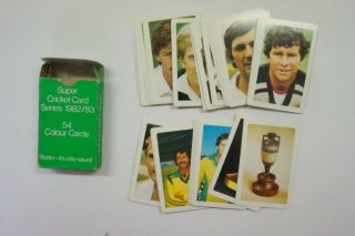 1982/83 Allowrie Butter Cricket Cards Set Of 54