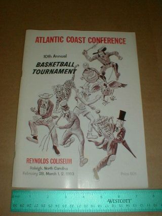 1963 Acc Atlantic Coast Basketball Program Dean Smith Unc Clemson Nc State Duke