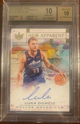 Luka Doncic 2018 - 19 Court Kings Hiers Gold Auto /199 Rookie Bgs 10 Pristine Roy