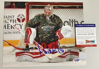 Petr Mrazek Signed Detroit Red Wings 8x10 Photo Military Camo Psa/dna Flyers