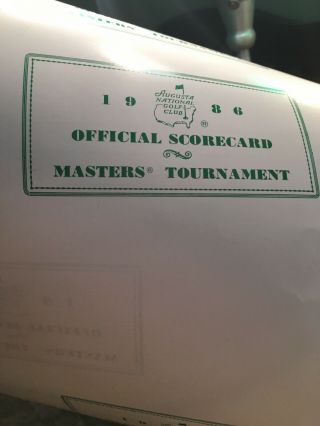 Jack Nicklaus autograph.  Hand signed 16x20 Golf Scorecard 1986 Masters.  JSA 8