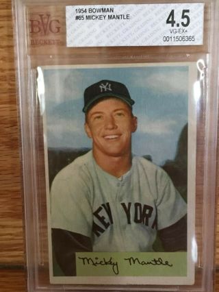 1954 Bowman Mickey Mantle 65 Baseball Card