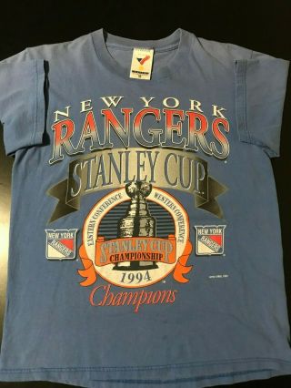 Vintage 90s 1994 York Rangers Nhl Stanley Cup Hockey T - Shirt Messier Richter