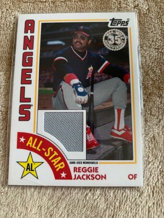2019 Topps Series 2 Reggie Jackson 35th Anniversary Jersey Relic Card
