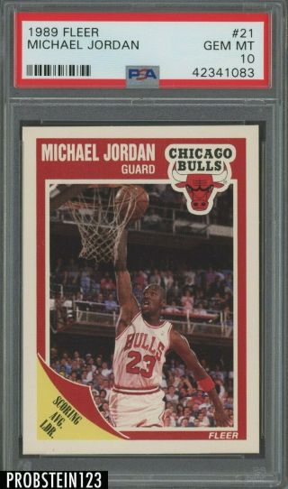 1989 Fleer 21 Michael Jordan Chicago Bulls Hof Psa 10 Gem