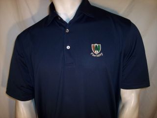 Peter Millar Southern Comfort Lg Navy Poly/spandex Golf Shirt Pine Valley Logo