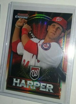 2011 Bowman Chrome Bryce Harper Retail Exclusive Rookie Red Refractor Bce1 Rc