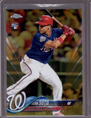 Juan Soto 2018 Topps Chrome Update Hmt55 Gold Refractor Rookie Rc 47/50
