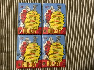 (4) 1984 - 85 Opc Hockey Wax Packs