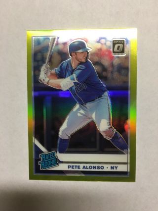 2019 Donruss Optic Pete Alonso Rated Rookie Lime Green Prizm