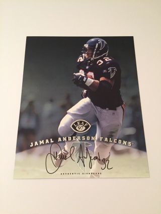 Jamal Anderson Atlanta Falcons 1997 Leaf 8x10 Autographed Hand Signed Photo
