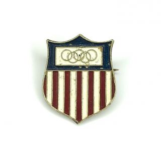 1956 Olympic Games Usa American Team Pin Badge Melbourne Sam Greller Trophies
