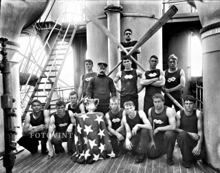 1896 U.  S.  S.  York - Crew Team 8x10 Photo - Vintage Navy Ship Rowing Picture