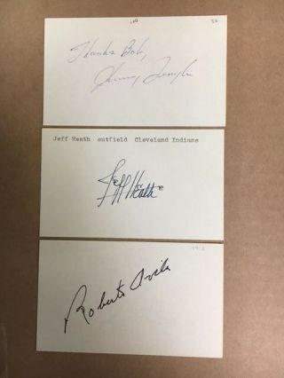 Johnny Temple Signed Index Card 1940s Debut Jsa Precert