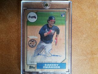 2017 Topps Dansby Swanson Maple Wood 1987 Auto 03/25 Rookie Card