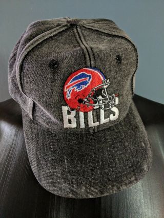 Vtg 80s 90s Buffalo Bills Red Helmet Acid Wash Jeans - Style Snapback Hat Cap