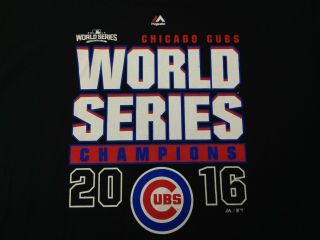 Chicago Cubs 2016 World Series Champions Mlb Baseball Majestic T - Shirt 2xl