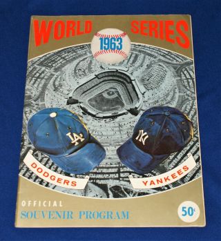 1963 Los Angeles Dodgers Vs York Yankees World Series Baseball Program