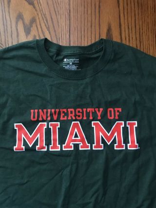 University Of Miami Hurricanes Vintage Champion T - Shirt Mens M Manny Diaz Ncaa