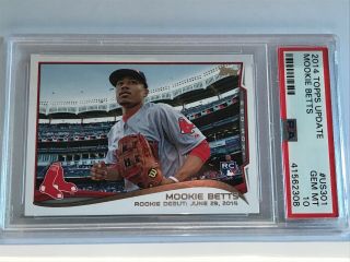 Psa 10 Mookie Betts 2014 Topps Update Rookie Rc Gem Us301 Red Sox
