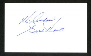 Gordie Howe Detroit Red Wings Hof Hand Signed Autograph Auto 3x5 Index Card