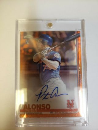 Peter Pete Alonso 2019 Topps Chrome Orange Wave Rc Rookie Refractor Auto 15/25
