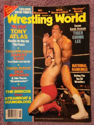 Wrestling World February 1984,  Tony Atlas,  Harley Race,  Dick Murdoch,  Briscos