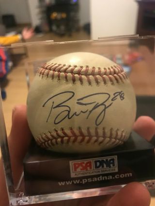 Buster Posey San Francisco Giants Autographed Game Omlb Psa,  Case