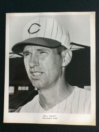 1962 8x10” B&w Photo Of Bill Henry Cincinnati Reds