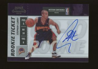 2009 - 10 Playoff Contenders Rookie Ticket Stephen Curry Rc Auto Warriors