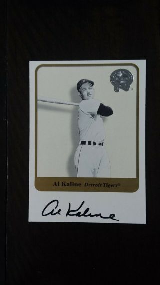 2001 Greats Of The Game Autograph Al Kaline On Card Auto