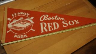 Vintage Boston Red Sox Felt Baseball Mlb Pennant Fenway Park 29 " Red White