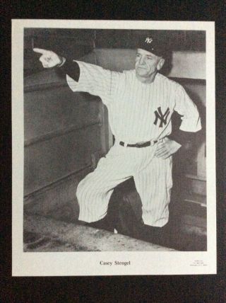 1960 Sports Pix Premiums Rare “large” 8x10” B&w Photo Of Casey Stengel Yankees