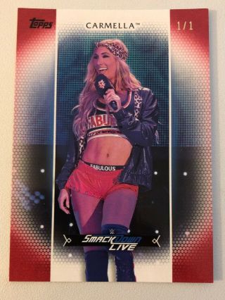 2017 Wwe Women’s Division Carmella Red Parallel Card 1/1 Rare