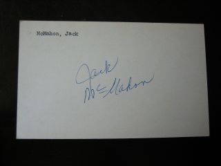 Jack Mcmahon Autographed 3x5 Nba Coach D.  89