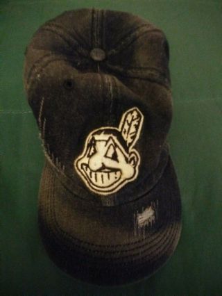 Cleveland Indians 47 Brand Dark Horse Chief Wahoo Strapback Osfm Hat/cap
