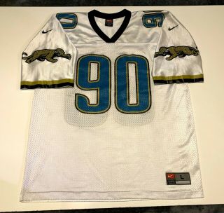 Vintage Nike Tony Brackens 90 Jacksonville Jaguars Nfl Football Jersey - Large