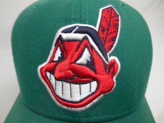 Era Chief Wahoo Cleveland Indians Mlb Baseball 59/50 Hat Game Worn 100 Wool