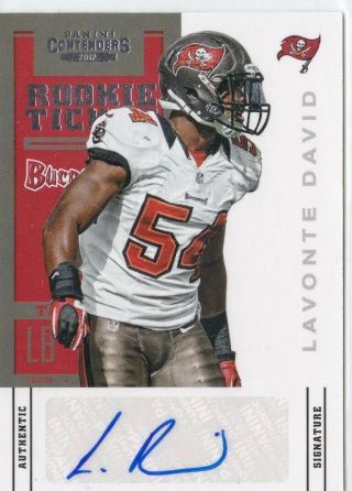 Two 2012 Contenders Lavonte David Rookie Tickets Base & Variation