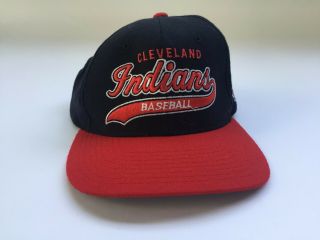 CHIEF WAHOO CLEVELAND INDIANS VINTAGE STARTER SNAP BACK HAT BALL CAP 2