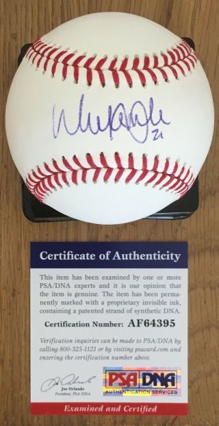 Walker Buehler With 21 Licensed Psa/dna Authenticated Signed Manfred Baseball
