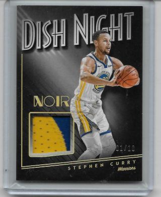 Stephen Curry 2018 19 Panini Noir Dish Night 2 Color Game Worn Patch 1/10