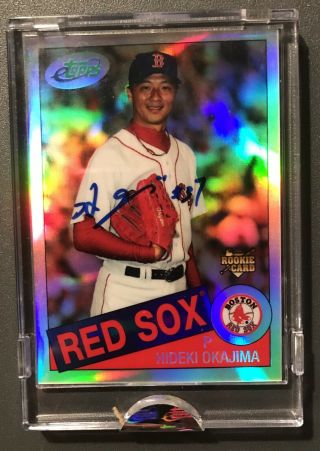 Hideki Okajima Autograph Rookie Card 2007 Etopps 14 Red Sox In Hand 408/749