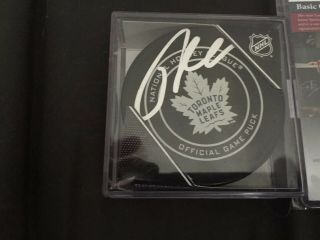 Frederik Andersen Signed Toronto Maple Leafs Official Game Puck,  Jsa