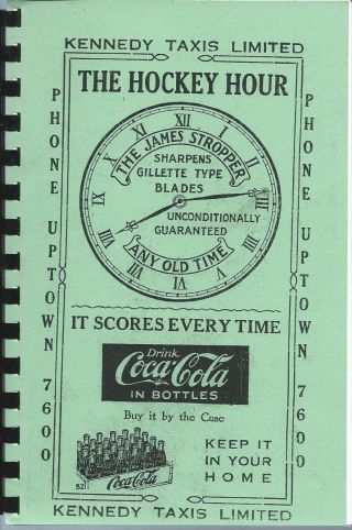 1922 - 23 Hockey Hour Canadian Hockey League Record Book Reprint