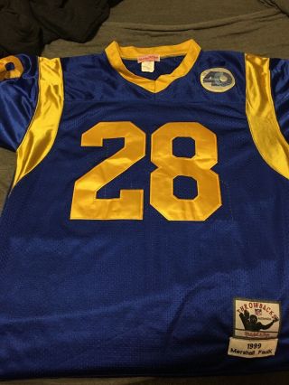 Marshall Faulk Mitchell & Ness 1999 Los Angeles Rams Nfl Throwback Jersey