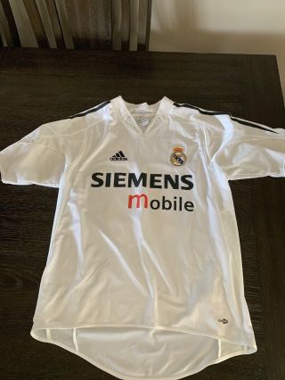 2004 - 2005 Real Madrid Jersey Shirt Camiseta Home Siemens Mobile Beckham 23 S